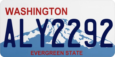 WA license plate ALY2292