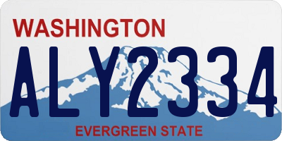 WA license plate ALY2334