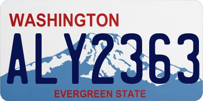 WA license plate ALY2363