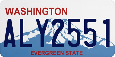 WA license plate ALY2551
