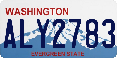 WA license plate ALY2783