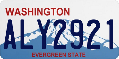 WA license plate ALY2921