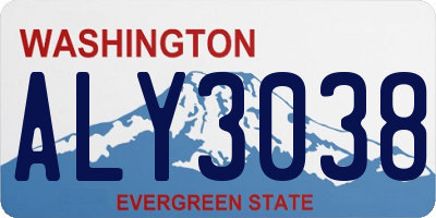 WA license plate ALY3038