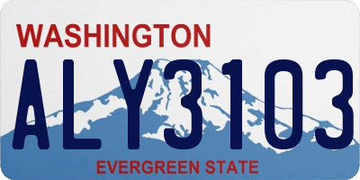 WA license plate ALY3103