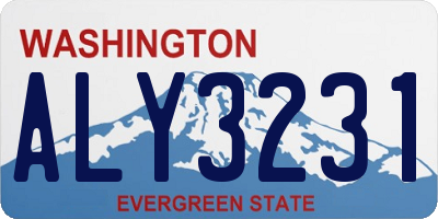 WA license plate ALY3231