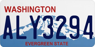 WA license plate ALY3294