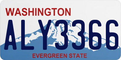WA license plate ALY3366