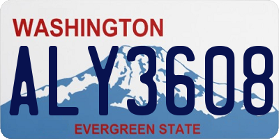 WA license plate ALY3608