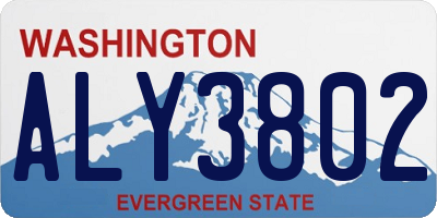 WA license plate ALY3802