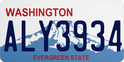 WA license plate ALY3934