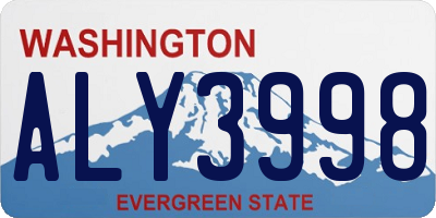 WA license plate ALY3998