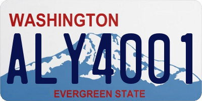 WA license plate ALY4001