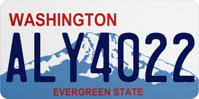 WA license plate ALY4022