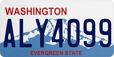 WA license plate ALY4099