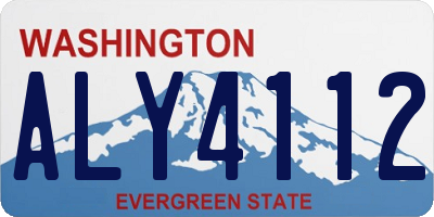 WA license plate ALY4112