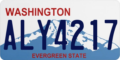 WA license plate ALY4217