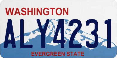 WA license plate ALY4231