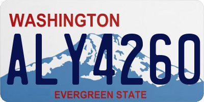 WA license plate ALY4260