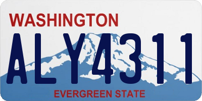 WA license plate ALY4311