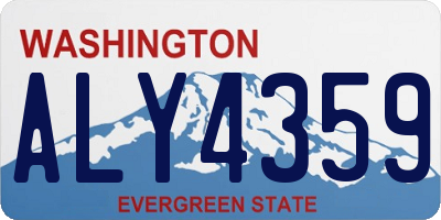 WA license plate ALY4359
