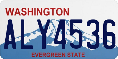 WA license plate ALY4536