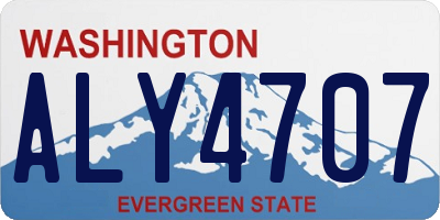 WA license plate ALY4707