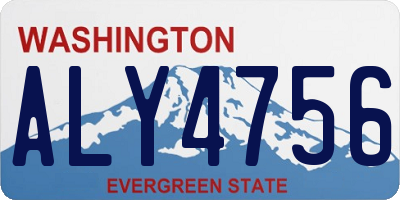 WA license plate ALY4756