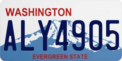 WA license plate ALY4905
