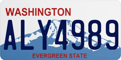WA license plate ALY4989