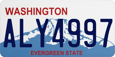 WA license plate ALY4997
