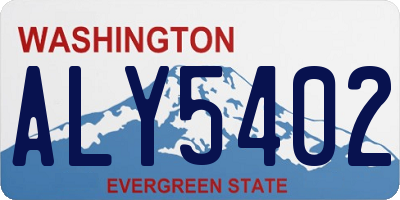 WA license plate ALY5402