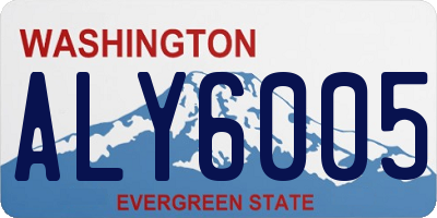 WA license plate ALY6005