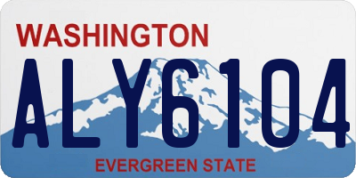 WA license plate ALY6104