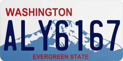 WA license plate ALY6167