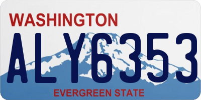 WA license plate ALY6353