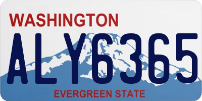 WA license plate ALY6365