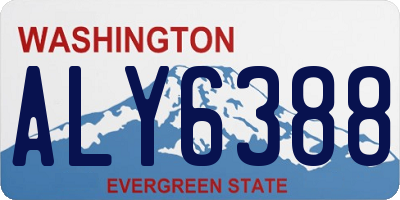 WA license plate ALY6388