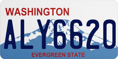 WA license plate ALY6620