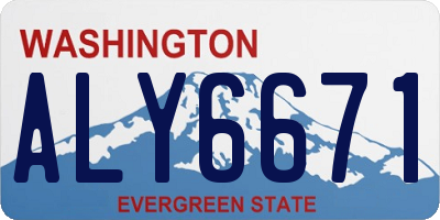 WA license plate ALY6671