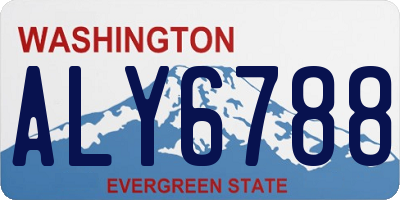 WA license plate ALY6788
