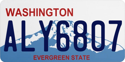 WA license plate ALY6807