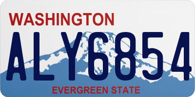 WA license plate ALY6854