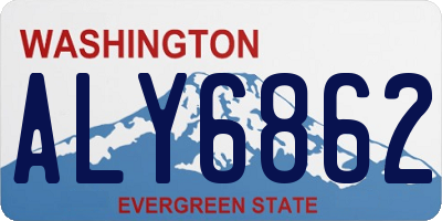 WA license plate ALY6862