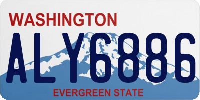 WA license plate ALY6886