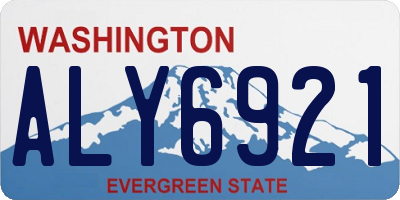 WA license plate ALY6921