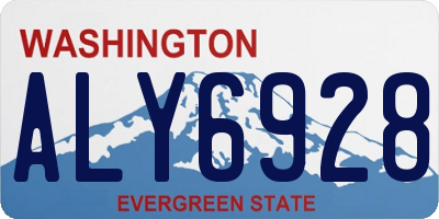 WA license plate ALY6928