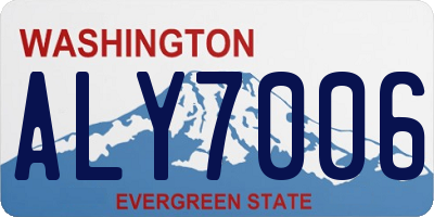 WA license plate ALY7006