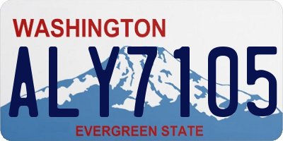 WA license plate ALY7105