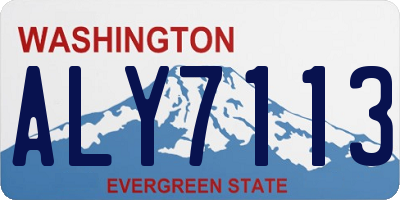 WA license plate ALY7113