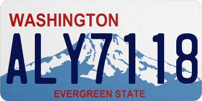 WA license plate ALY7118